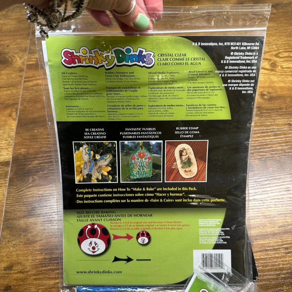 Shrinky Dinks Variety Pack‎ Ink Jet Crystal Clear Bright White Frosted 5 Sets